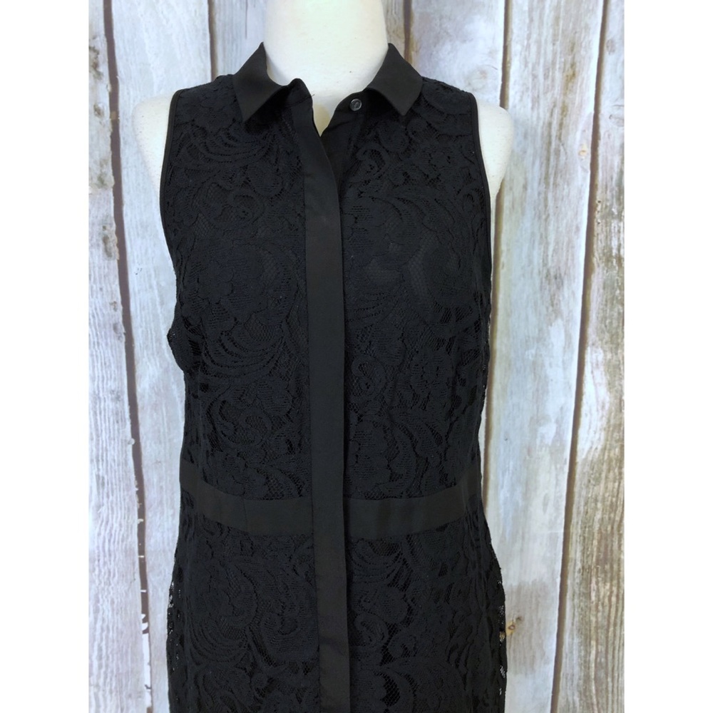 Ann Taylor Petite Lace Sheath Button Up Dress - Picture 3 of 4